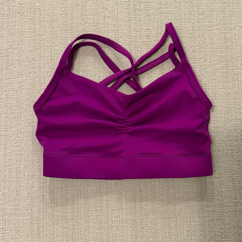 Lumi Collective Dance top sports bra purple YM youth medium